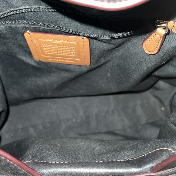 Coach Black & Brown Shoulder Handbag Features textured design & dual-tone straps - Picture 11 of 15